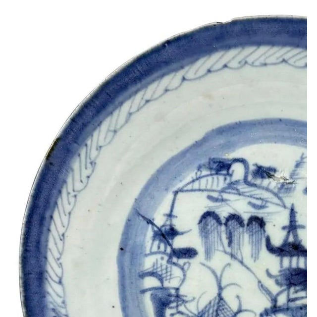 Antique 19th Century Chinese Canton Export Porcelain 10" Charger & Stand For Sale - Image 4 of 12