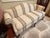Vintage Traditional Chippendale Style Damask & Striped Camelback Sofa With Claw and Ball Feet For Sale - Image 4 of 6