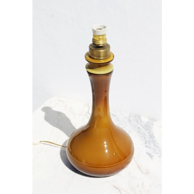 Italian Mid-Century Orange-Amber Murano Glass Table Lamp For Sale - Image 4 of 13