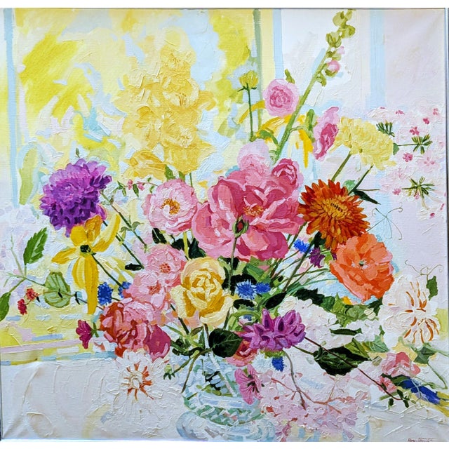 1970s Romey T. Brough (1944-) Modernist Floral Still Life For Sale - Image 4 of 16