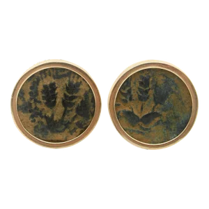 Antique King Agrippa I Ancient Coin Earrings Set in 14k Gold - 2 Pieces