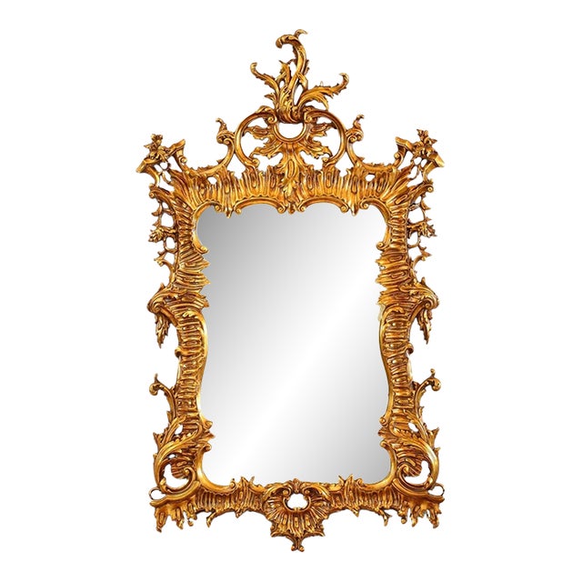 Antique Baroque Ornate Wall Mirror in Luxurious Gold For Sale