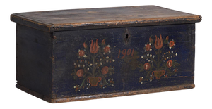 Antique Trunk with Floral Motifs, 1901