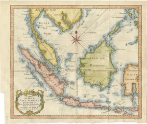 Java and Sumatra and Borneo Map by Bellin & Van Schley, 1750s