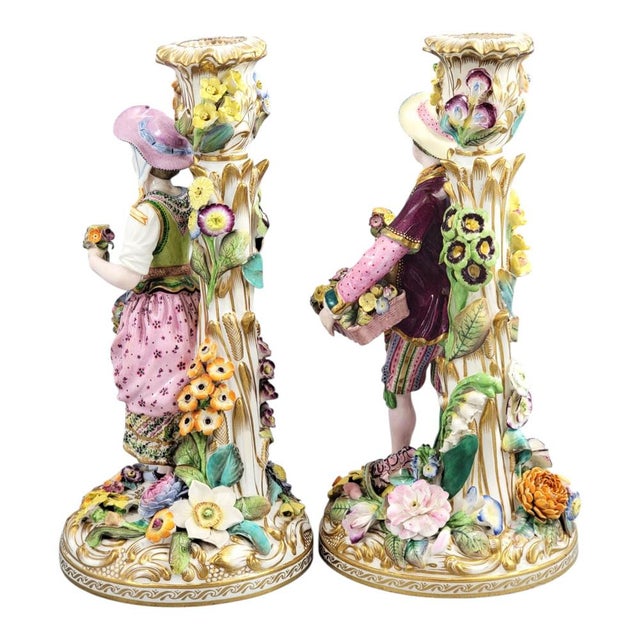 Minton Porcelain Figural Candlesticks, 1835, Set of 2 For Sale - Image 6 of 15