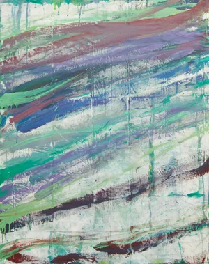 "Marking the Shadows of Passing Trains / 12:51-1:31pm 16.12.2023" Large Abstract Acrylic Painting by Simon Findlay