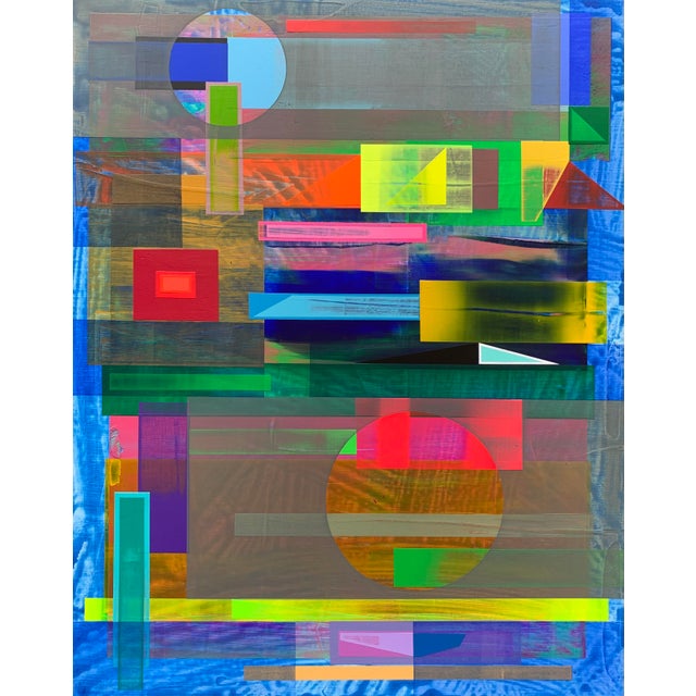 Contemporary Abstract Color Pencil, Acrylic Paint, Acrylic Mediums, and Oil Paint on Canvas "Relic: Transit Ii" by Michael Barringer For Sale - Image 4 of 4