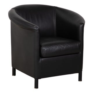 Black Leather Aura Armchair by Paolo Piva for Wittmann For Sale