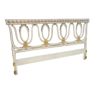 Italian Carved Cream King Headboard For Sale
