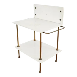 French Art Deco Bronze Marble Top Washstand Vanity