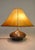 1910s Arts Crafts Mission Olive Kooken Copper Brass Leather Shade Table Lamp For Sale - Image 4 of 9