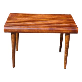 Vintage Mid Century Modern Slat Bench Small Coffee Table Entry Table For Sale