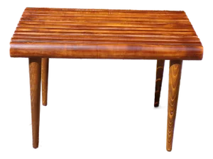 Vintage Mid Century Modern Slat Bench Small Coffee Table Entry Table