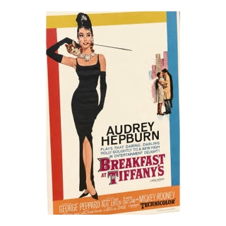 Mid 20th Century Breakfast at Tiffany’s Audrey Hepburn National Screen Service One Sheet Movie Poster 40” X 27” For Sale
