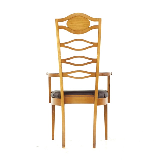 Young Manufacturing Mid Century Walnut and Burlwood Dining Chairs - Set of 6 For Sale - Image 10 of 12