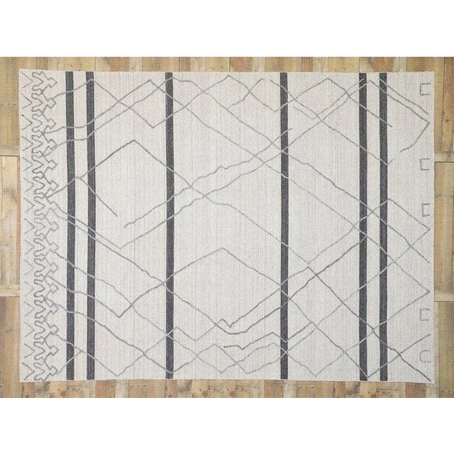 Contemporary Contemporary Gray Moroccan Style Area Rug - 8′10″ × 11′9″ For Sale - Image 3 of 7