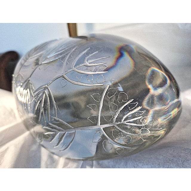 Monumental Czech Studio Crystal Sculpture With Wheel-Engraved Botanical Decoration For Sale In Washington DC - Image 6 of 8