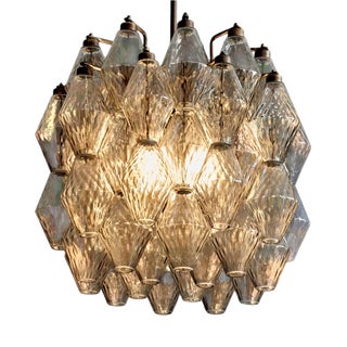 Poliedri Murano Glass Chandelier attributed to Carlo Scarpa for Venini, 1950s For Sale