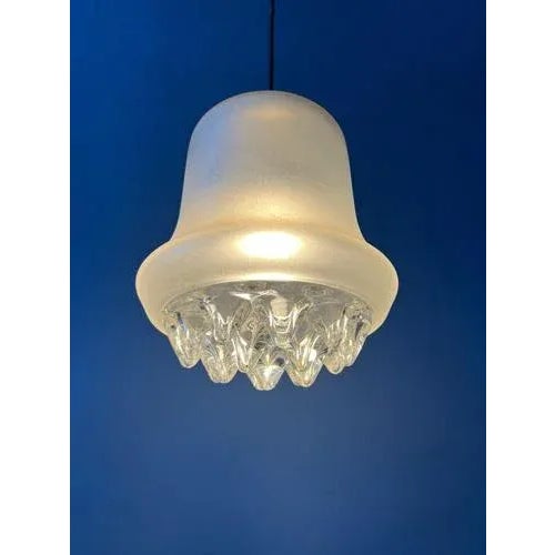 Mid-Century Frosted Glass Hanging Lamp from Peill & Putzler For Sale - Image 6 of 11