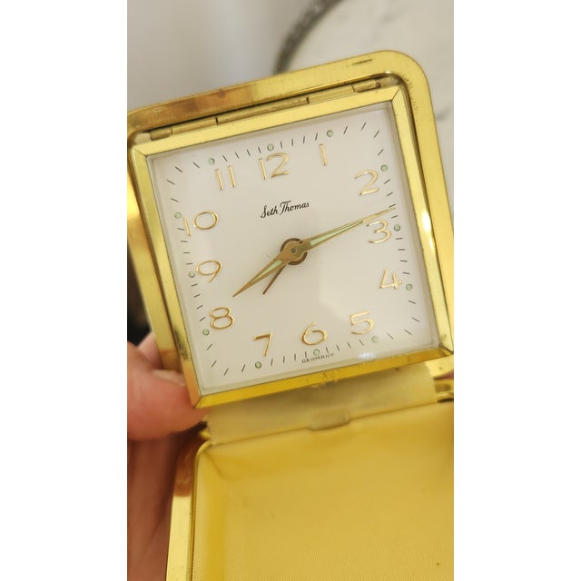 Mid 20th Century Seth Thomas German Mechanical Travel Alarm Clock in Folding Case For Sale - Image 11 of 15