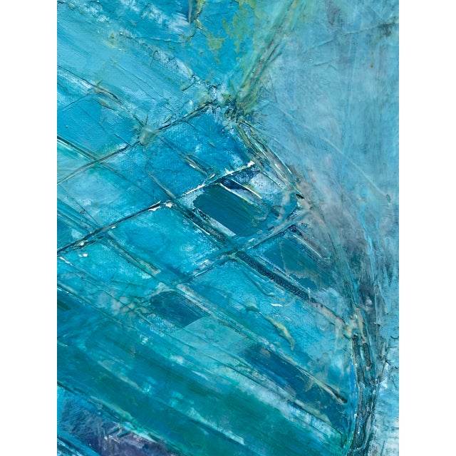 2020s Abstract Floral Original Painting "Still Life in Blue Tones" by Sonia Gold For Sale - Image 5 of 11