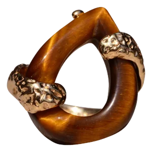 The Borde Road: Goldmaster Signed Tigers Eye Ring in Yellow Gold