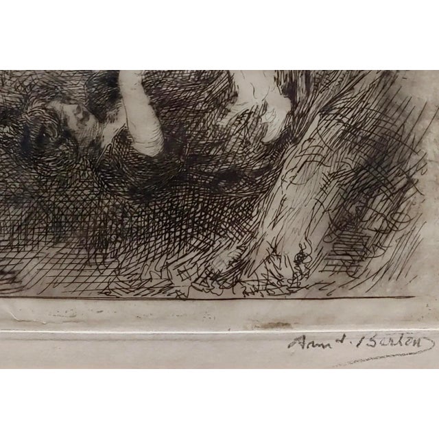 Armand Berton - Mother & Child - Original Etching -C1900s For Sale - Image 4 of 9