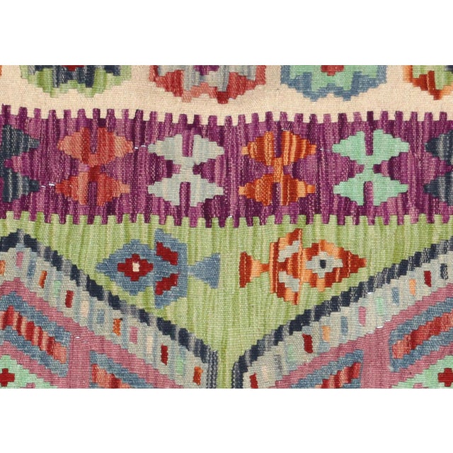 Grand Tapis Kilim Maimana Afghan 250x300 Cm - Tissé Main Laine Multicolore