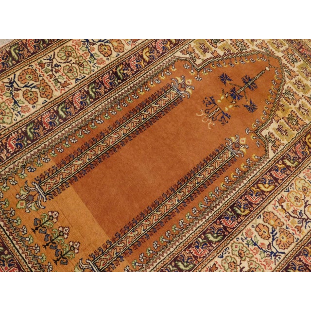 Textile Vintage Turkish Prayer Rug- 4'x 5'6" For Sale - Image 7 of 13