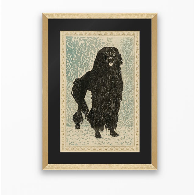 Atelier Aria Lumae Arts and Crafts Style Black Standard Poodle Dog Silhouette Geometric Lithograph Fine Art Gallery Board Print 18 X 24 For Sale - Image 15 of 15