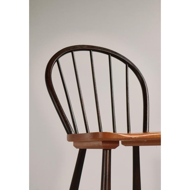 Funkis No. 4157 Spindle Chair in Stained Beechwood by Fritz Hansen, Denmark, 1940s For Sale - Image 9 of 16