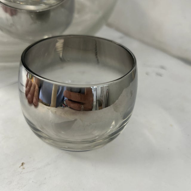Mid-Century Modern 1960s Silver Fade Punch Bowl Set After Dorothy Thorpe- 12 Pieces For Sale - Image 3 of 6