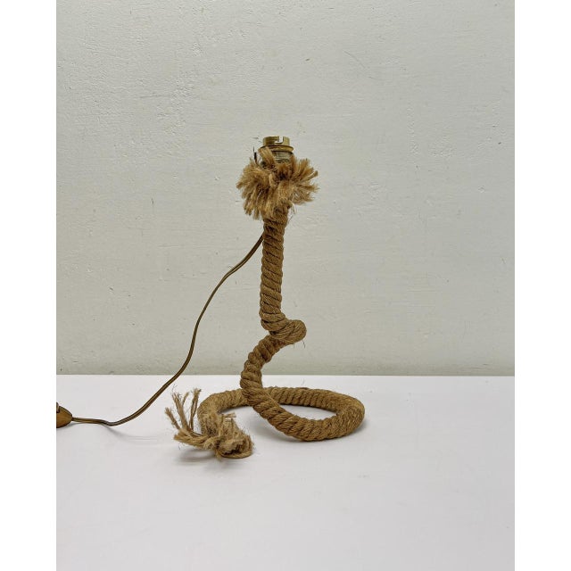 Rope Table Lamp attributed to Audoux Minet, France, 1950s For Sale - Image 4 of 14