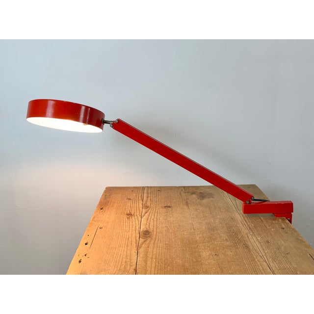 Vintage Adjustable Red Table Lamp, 1970s For Sale - Image 17 of 18