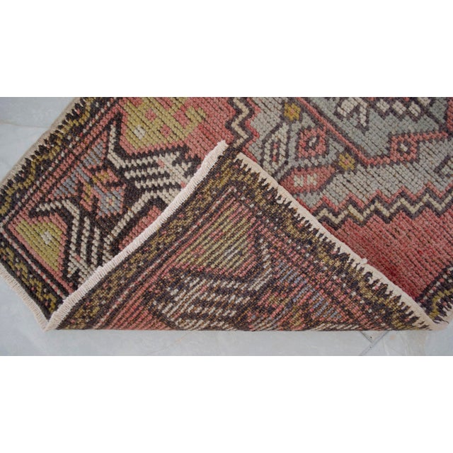 1970s Small Rug, Entryway Rug, Bath Mat, Kitchen Decor, Turkish Rug, Doormat 1'8" X 3'3" For Sale - Image 9 of 14