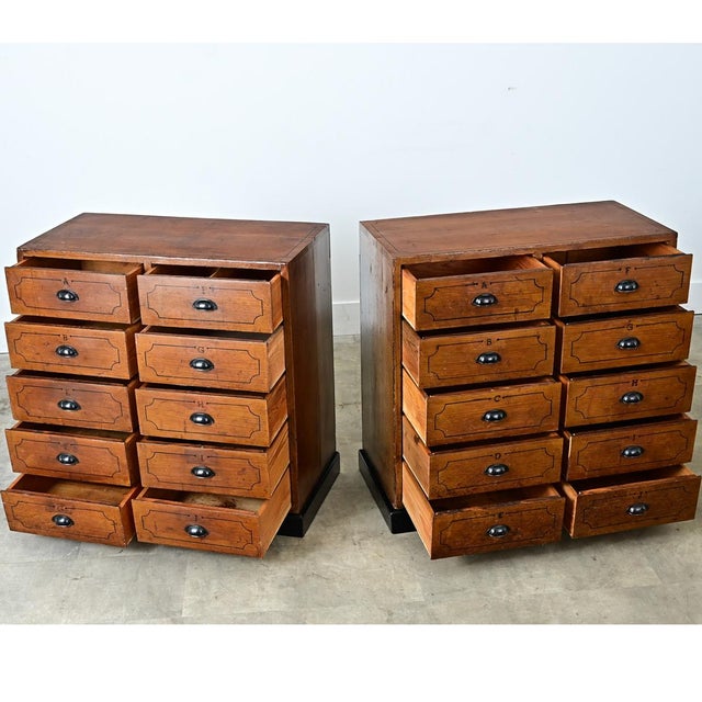 19th Century 19th Century Pair of English Painted Pine File Drawers For Sale - Image 5 of 10