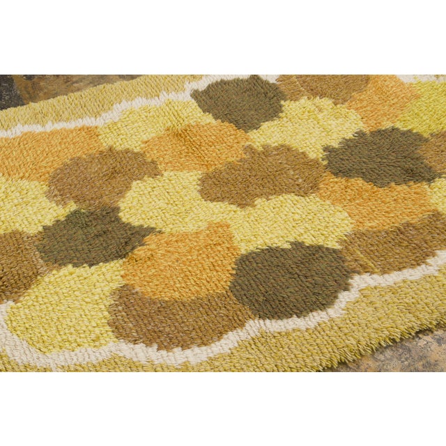 Rug & Kilim Vintage Swedish Rya Wool Rug in Gold & Brown Hues by Rug & Kilim, 1950-1959 For Sale - Image 4 of 9