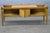 1960s Mid Century Modern Wood Italian Travertine Top Inserts Brass Trim Low Credenza Console Cabinet For Sale - Image 4 of 14