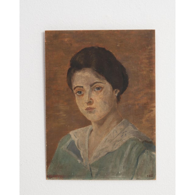 1910s France Brown Wood Painting For Sale - Image 15 of 15