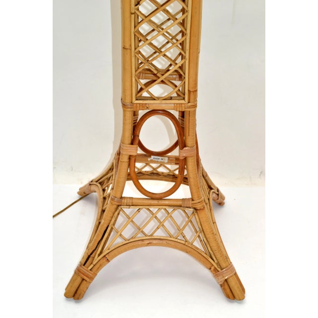 Eiffel Tower Paris Pencil Reed & Bend Bamboo Mid-Century Modern Floor Lamp 1970 For Sale - Image 10 of 13