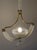 Vintage Italian Art Deco Brass Chandelier with Glass Leaves attributed to Ercole Barovier for Barovier&Toso, 1940s For Sale - Image 4 of 14
