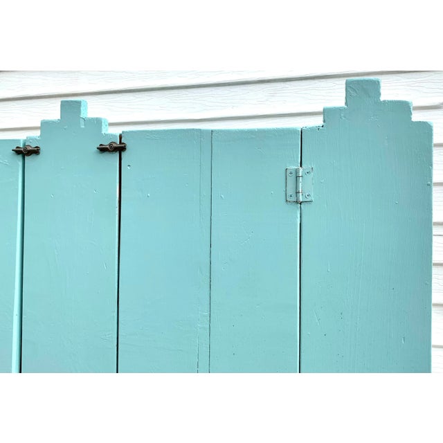 Mid 20th Century Mid 20th Century Vintage Southwestern Solid Wood Sideboard Cabinet in Turquoise For Sale - Image 5 of 11