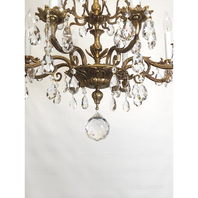 Offered for your consideration is an original Antique Shimmering Sweetest sumptuous Stately Brass Cut Lead Glass Crystal...