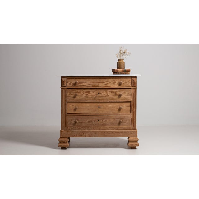19th Century Provincial Chest Of Drawers With Marble Top For Sale - Image 12 of 18