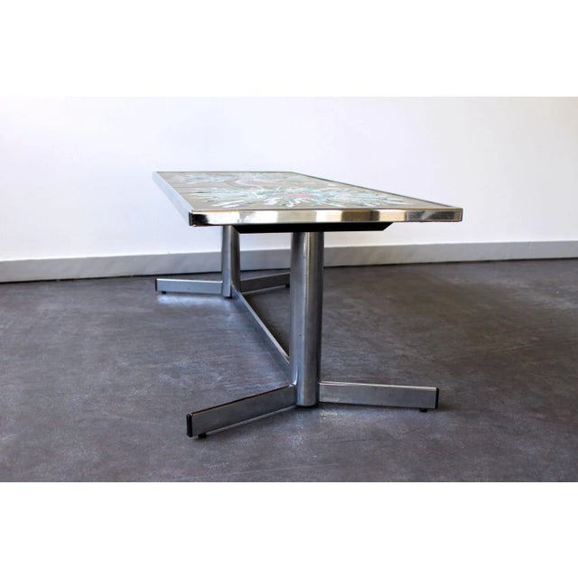 Ceramic and Chrome Coffee Table, 1970s For Sale - Image 6 of 10