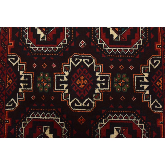 Brown Baloch Rug 3’5” X 6’5” Brown Wool Vintage Tribal Hand-Knotted Oriental Carpet For Sale - Image 8 of 12