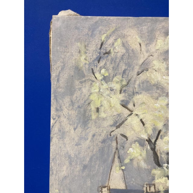 Marthe Orant, Landscape with a Bell Tower, 1890s-1910s, Oil on Canvas For Sale - Image 4 of 14