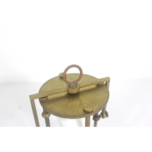 1950s 1950s Vintage Brass Hourglass or Egg Timer With Glass and Sand Ornamental Office or Kitchen Decor For Sale - Image 5 of 8