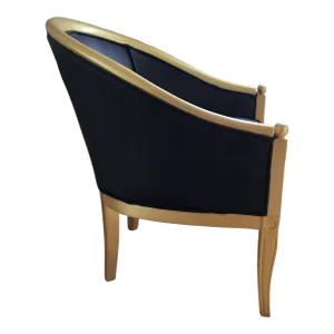1960s Mid Century Modern Vintage Black and Gold Sitting Chair