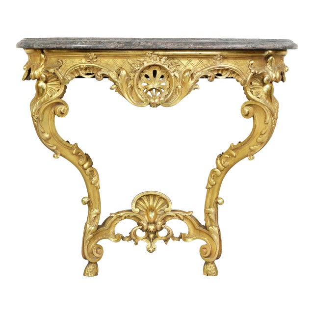 Louis XV Style Giltwood Console Table For Sale